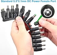 Vista 2 de aceyoon 38 PCS Universal Laptop DC Power Adapter Tips 5.5 mm x 2.1 mm DC AC Power Adapter Kits Connector for Thinkpad Power Supply Plug Jack Sets