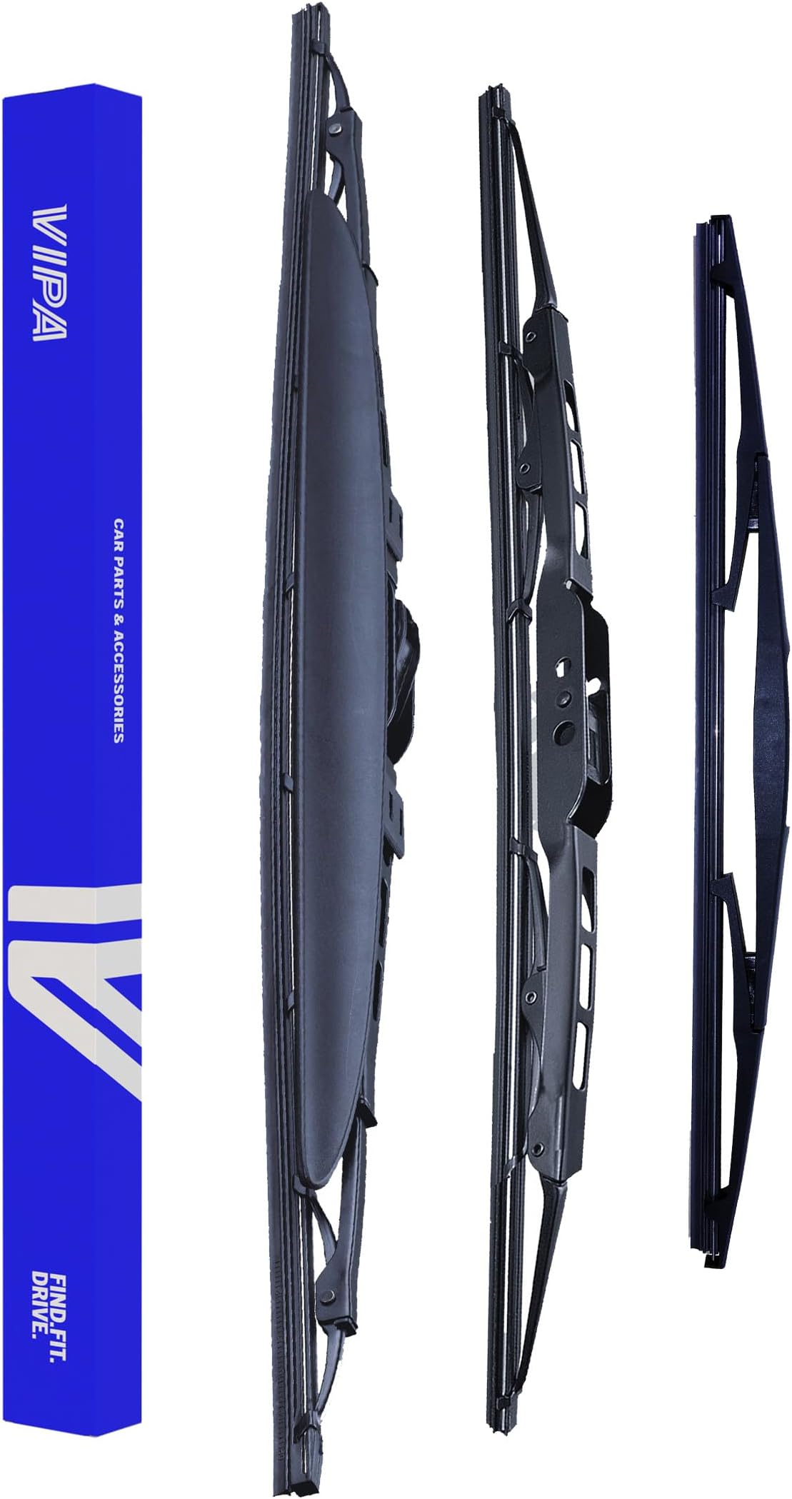 Vipa Car Parts Premium Wiper Blade Set | fits: MAZDA 2 Hatchback (Oct 2007 to Jun 2015) | All-Weather Performance | Durable, Streak-Free Windshield Wipers | Easy Installation