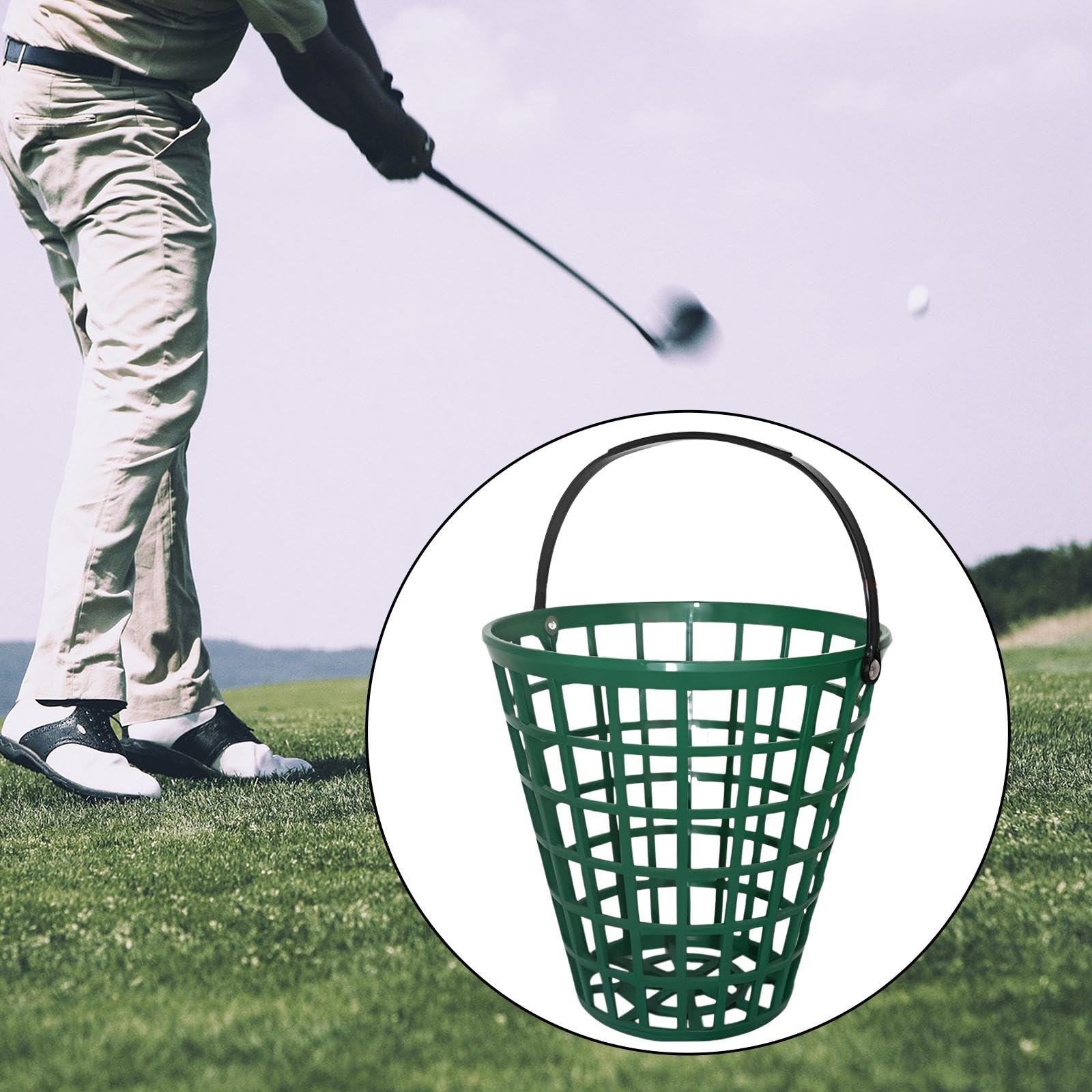 Cestino per Palline da Golf, Espositore per Portapacchi da Golf, con Maniglia per Il Trasporto di Forniture per Mazze da Golf, Cestino per Palline da