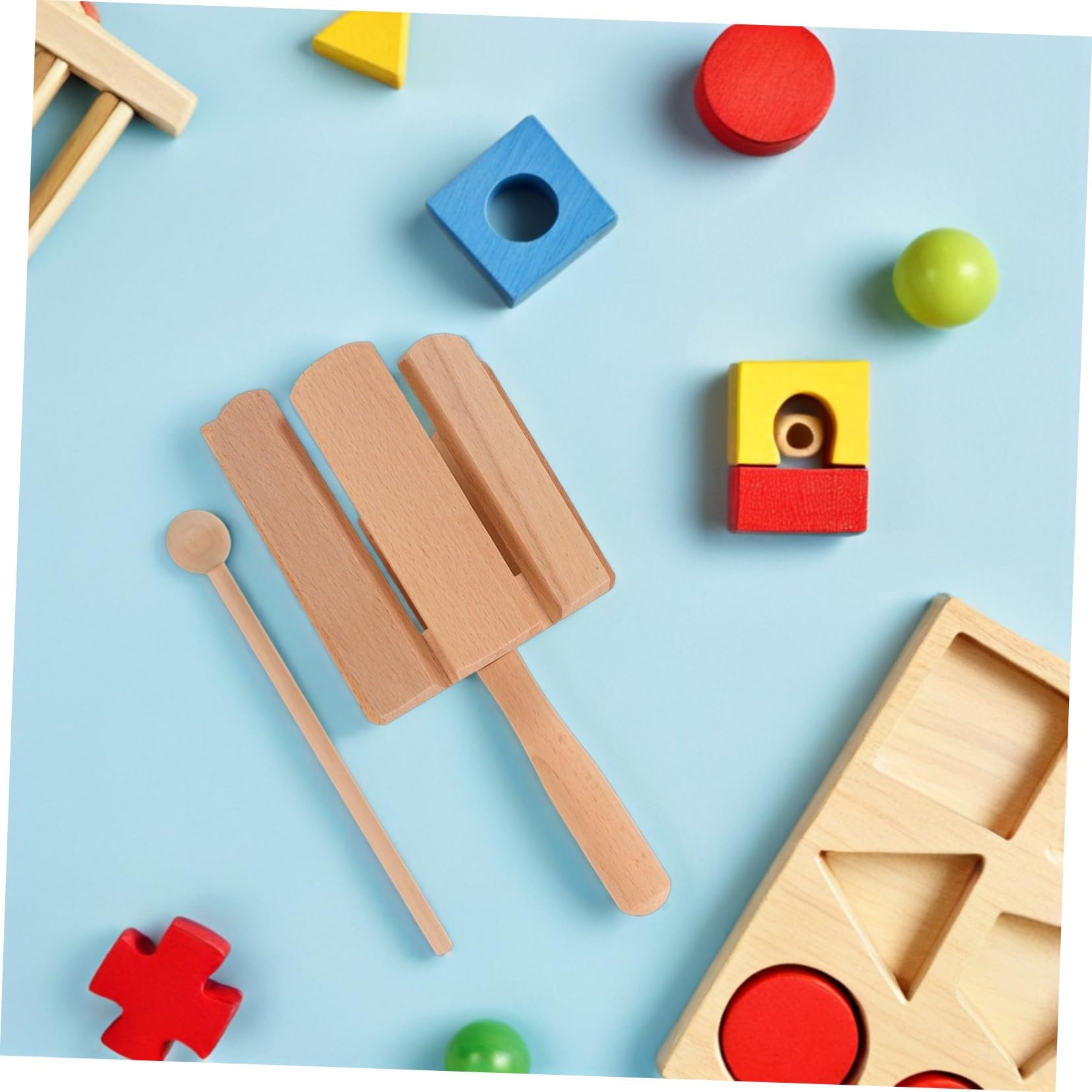 2 Piezas Instrumento Orff de Madera Juguete Musical Infantil de con Instrumento de Percusión para Desarrollo y Coordinación