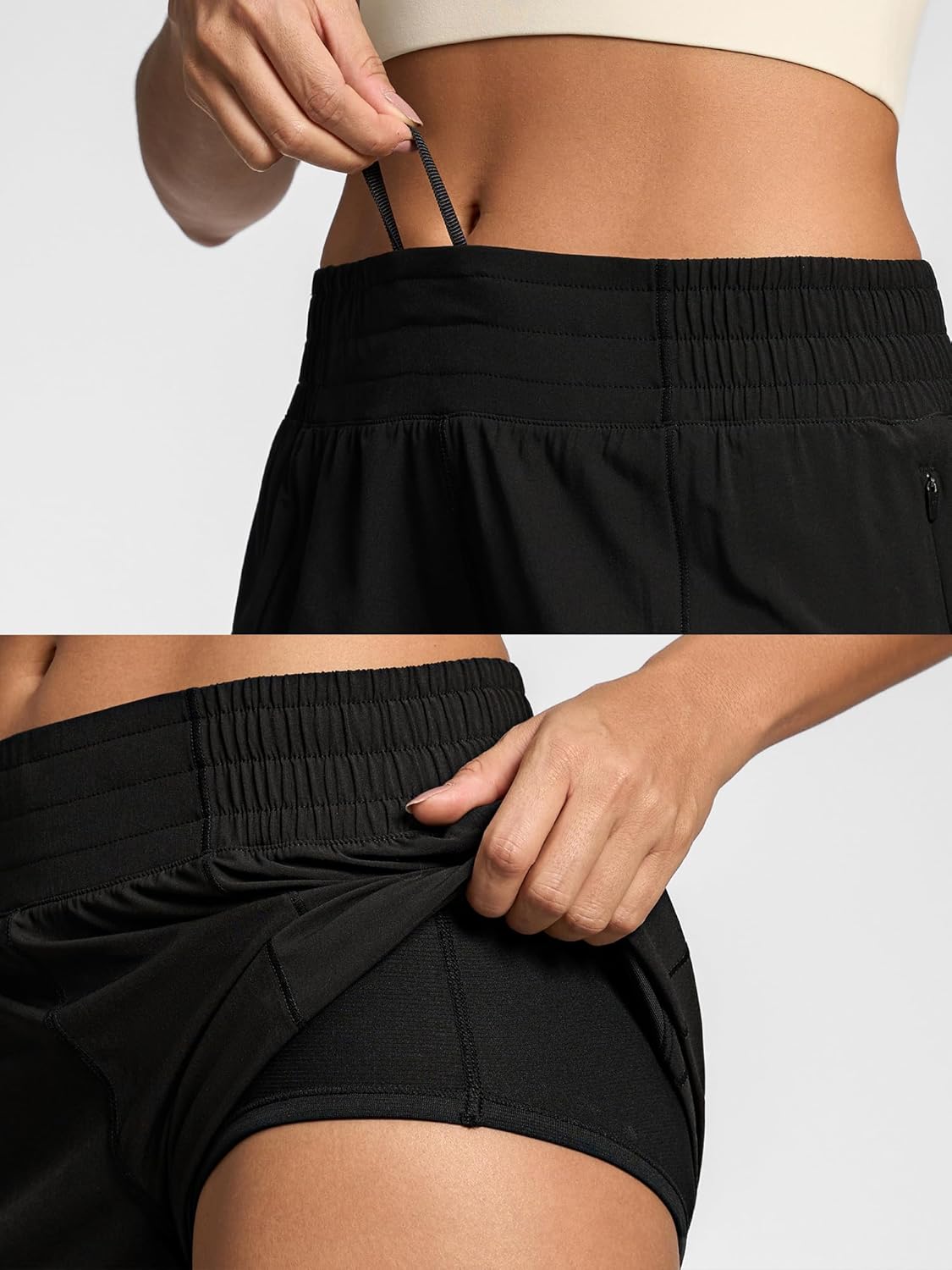 MCEDAR Women's Athletic Shorts for Gym Workout Shorts 2.5" Quick-Dry Lightweight Running Short with High Waisted Zip Pockets - Image 5