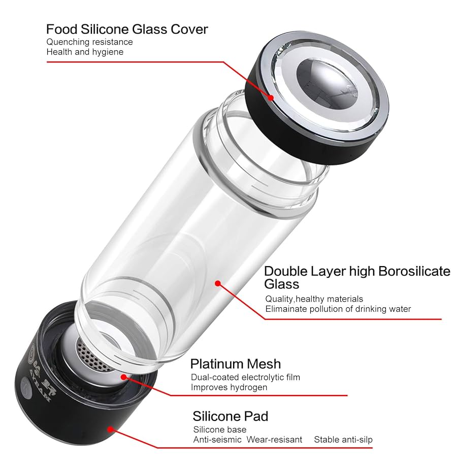 Borraccia Generatore Idrogeno 2in1 - Tecnologia PEM/SPE, Concentrazione 1300-1600PPB