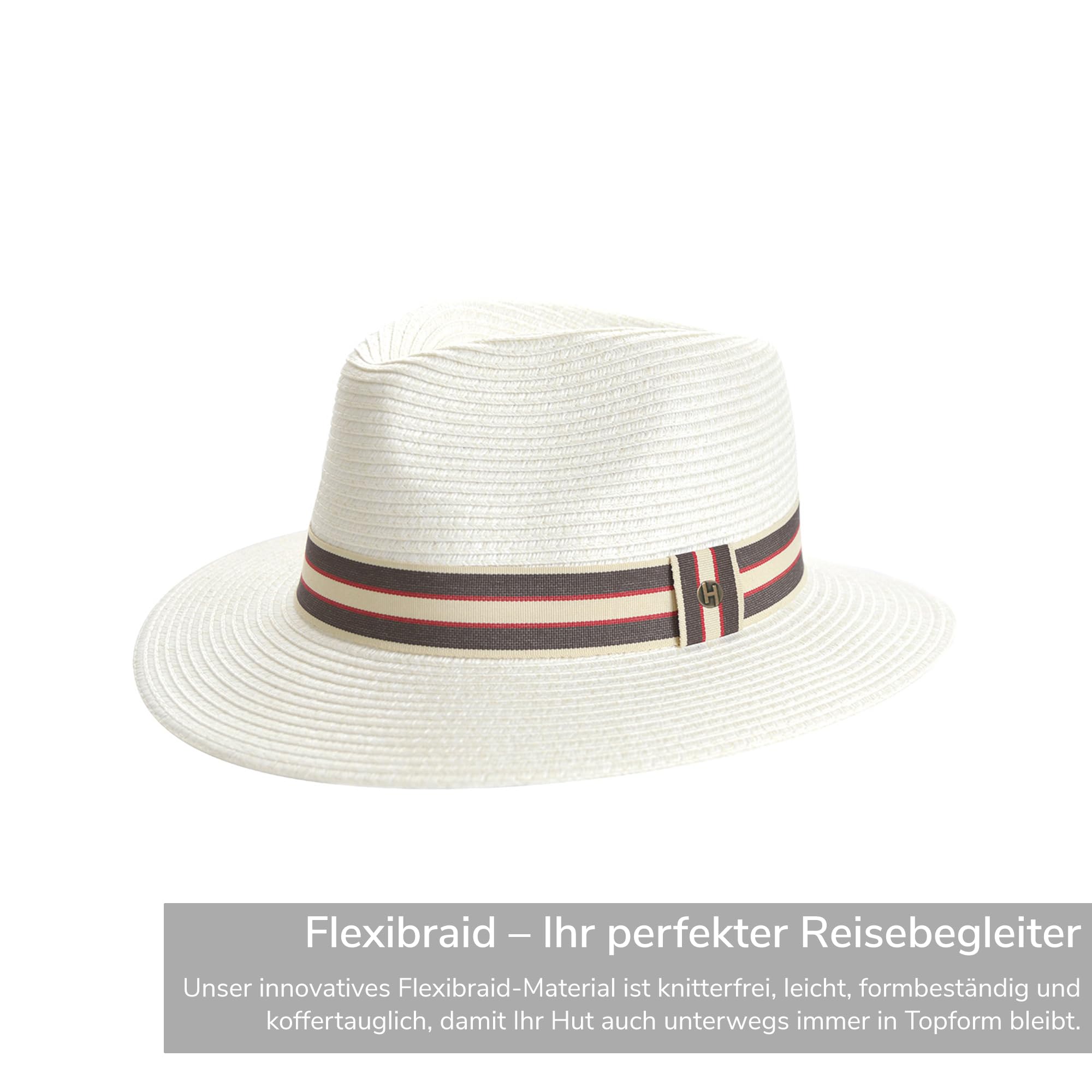 Stripe Fedora Hochwertiger Sonnenhut mit gestreiftem Band UV-Schutz 50+
