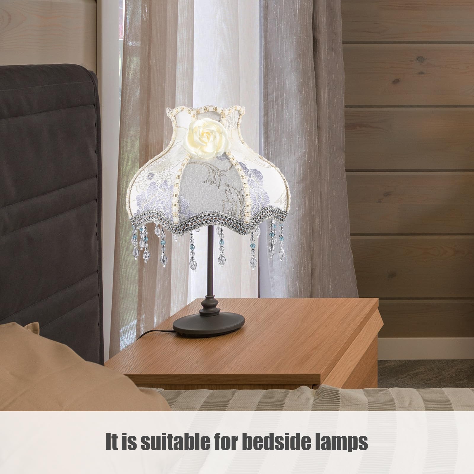 Abat-jour Vintage en Tissu E27, Éclairage Doux, Style Victorien