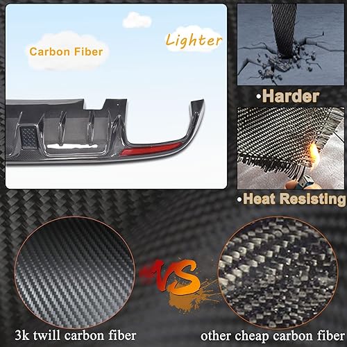 Miniatura 4 de MCARCAR KIT W205 Difusor trasero de fibra de carbono para Mercedes Benz Clase C W205 C300 Sport 2015-2018 C43 C63 AMG Sedan Pre-Facelift parachoques