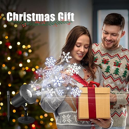 Miniatura 9 de Luces de Navidad, luces de proyector de copo de nieve de Navidad para exteriores, luces LED de copo de nieve de Liwarace - Luces de Navidad