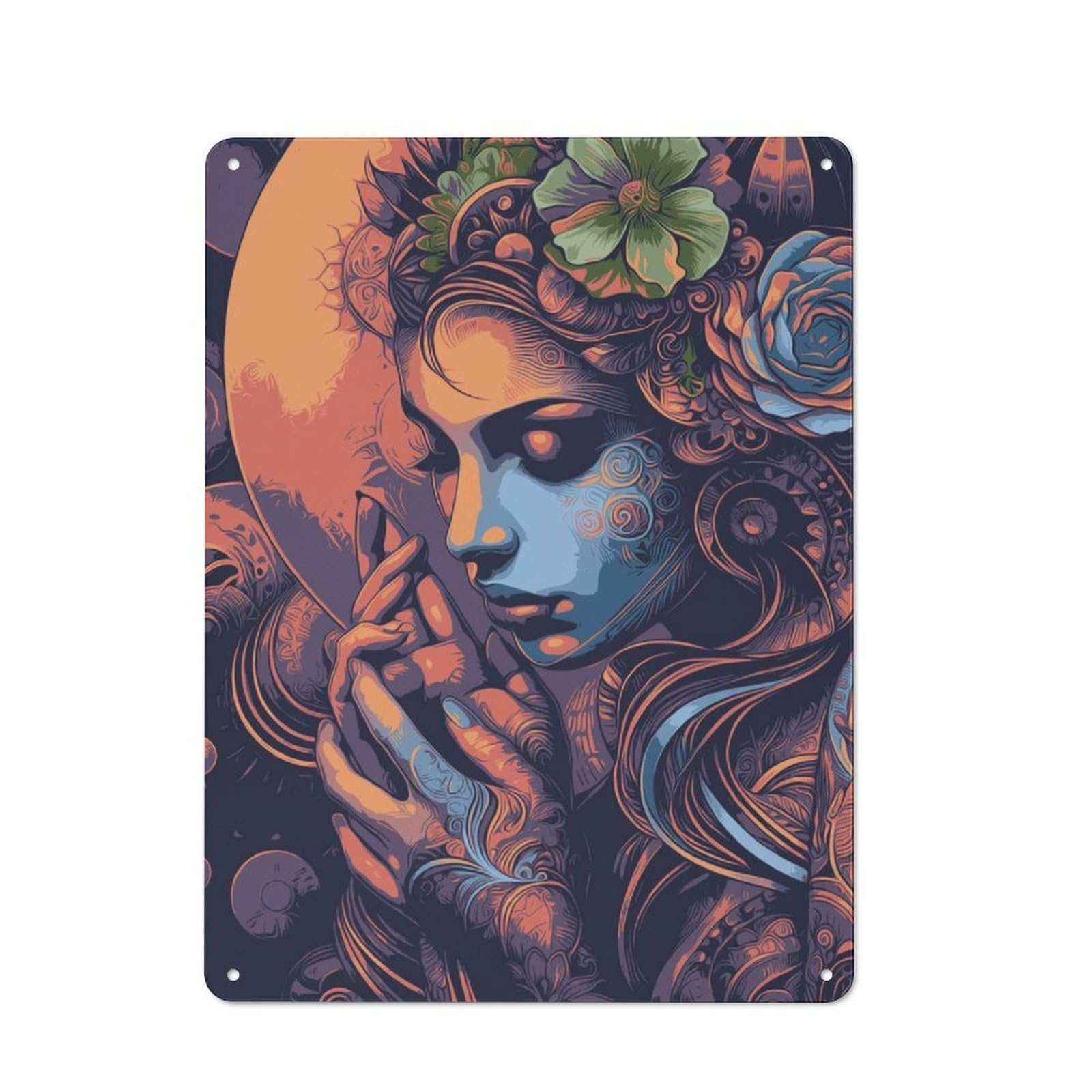 Junmoney Goddess Vintage Tin Sign 40X30cm With For Garage Wall, Suited To People Furnishing A Garage