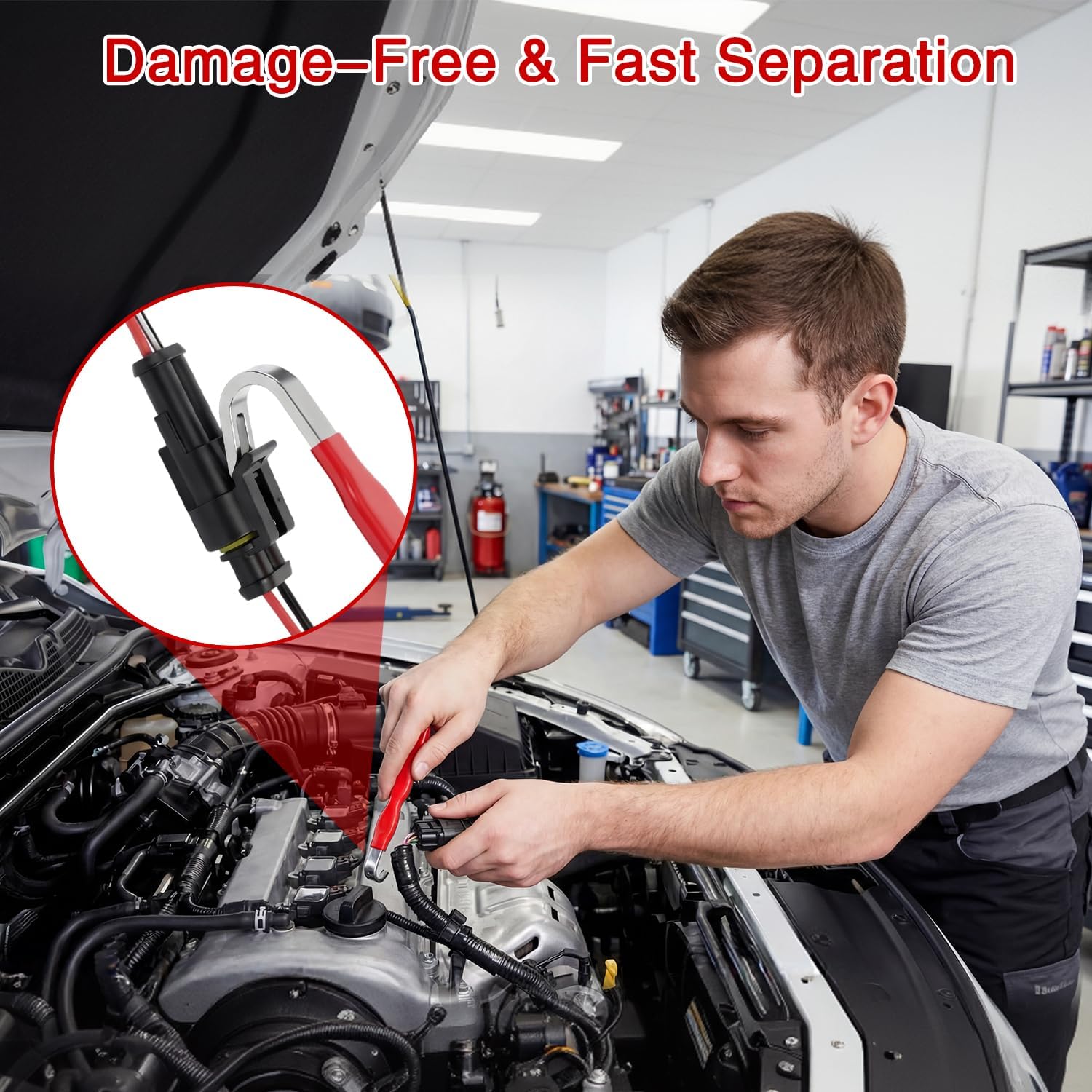 Automotive Electrical Terminal Connector Separator Removal Tool, Double End Electrical Connector Removal Tool, Universal Automotive Terminal Connector Remover Tool for Car SUV Truck Vehicle