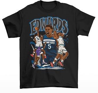 Anthony Edwards Cartoon Style Minnesota Basketball T-Shirt