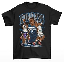 Anthony Edwards Cartoon Style Minnesota Basketball T-Shirt