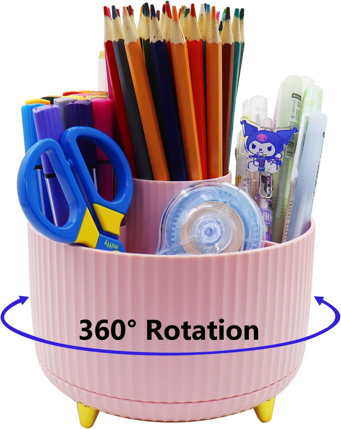 Flytreal Desk Pen Holder Pencil Organizer, 360 Rotating