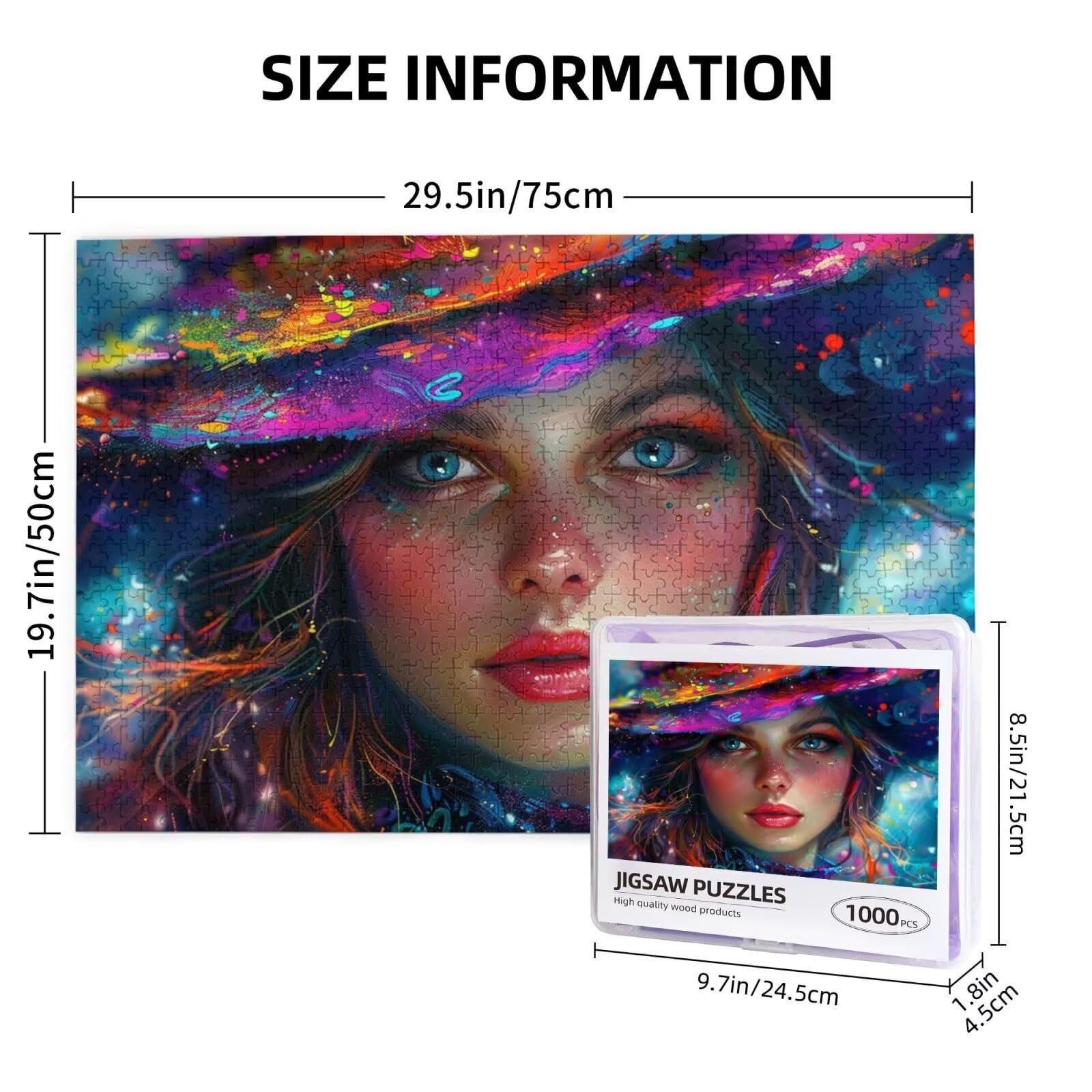 Kobiety Puzzle 5000 Pieces Dream Puzzle Adult Początkujący z pudełkiem prezentowym, DIY Interaktywne puzzle Rodzinna wymagająca gra, Relief Stres Home Wall Room Decor Art Prezent dla mężczyzn 100 x