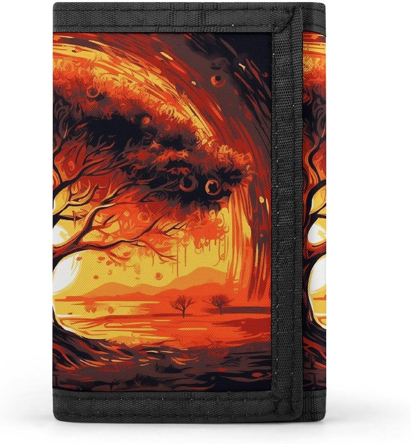 Burning Tree of Life Trifold Wallets Slim Wallet Novelty Pocket Purse Multiple Card Slots Outdoor Travel Wallet Stylish Durable Wallets For Men Women