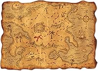 Vista 1 de Accesorio para fiestas, mapa del tesoro, plástico, 12" x 18", Multicolor