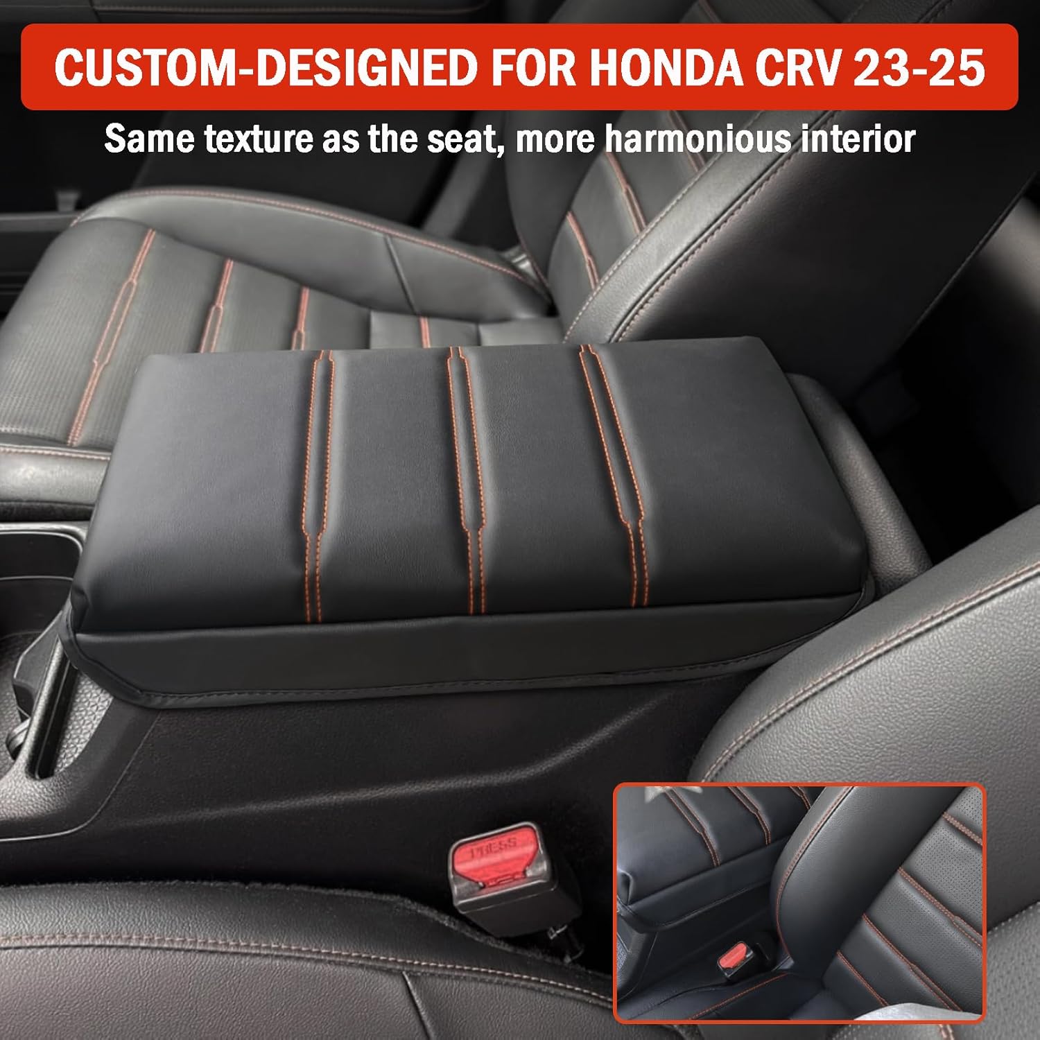 for CRV Center Console Cover 2026 2025 2024 2023 - [Upgraded] Thick & Soft Leather Anti-Slip Middle Armrest Cushion Protector for Honda CRV 2023 2024 2025 2026 Interior Accessories