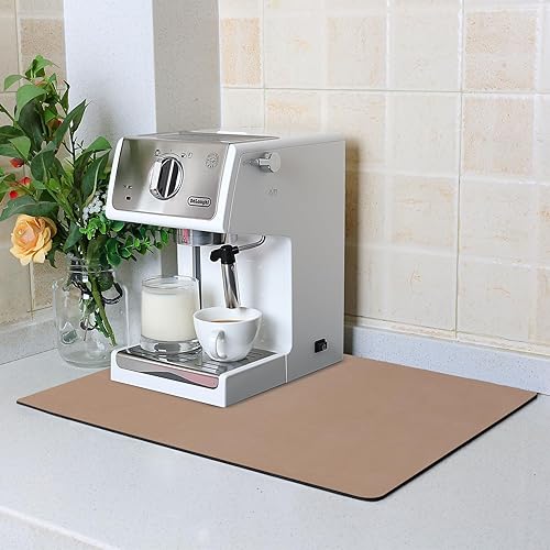 Miniatura 12 de ZLR Tapete de barra de café para encimeras (16 x 24 pulgadas, XL) – Tapete absorbente para secado de platos que oculta las manchas para máquinas