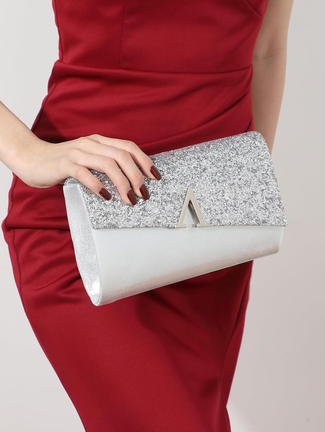 YYW 4 Pieces Women Evening Handbags Clutch Purses Shoulder Bag with Rhinestone Jewelry Set for Party Wedding - Image 8