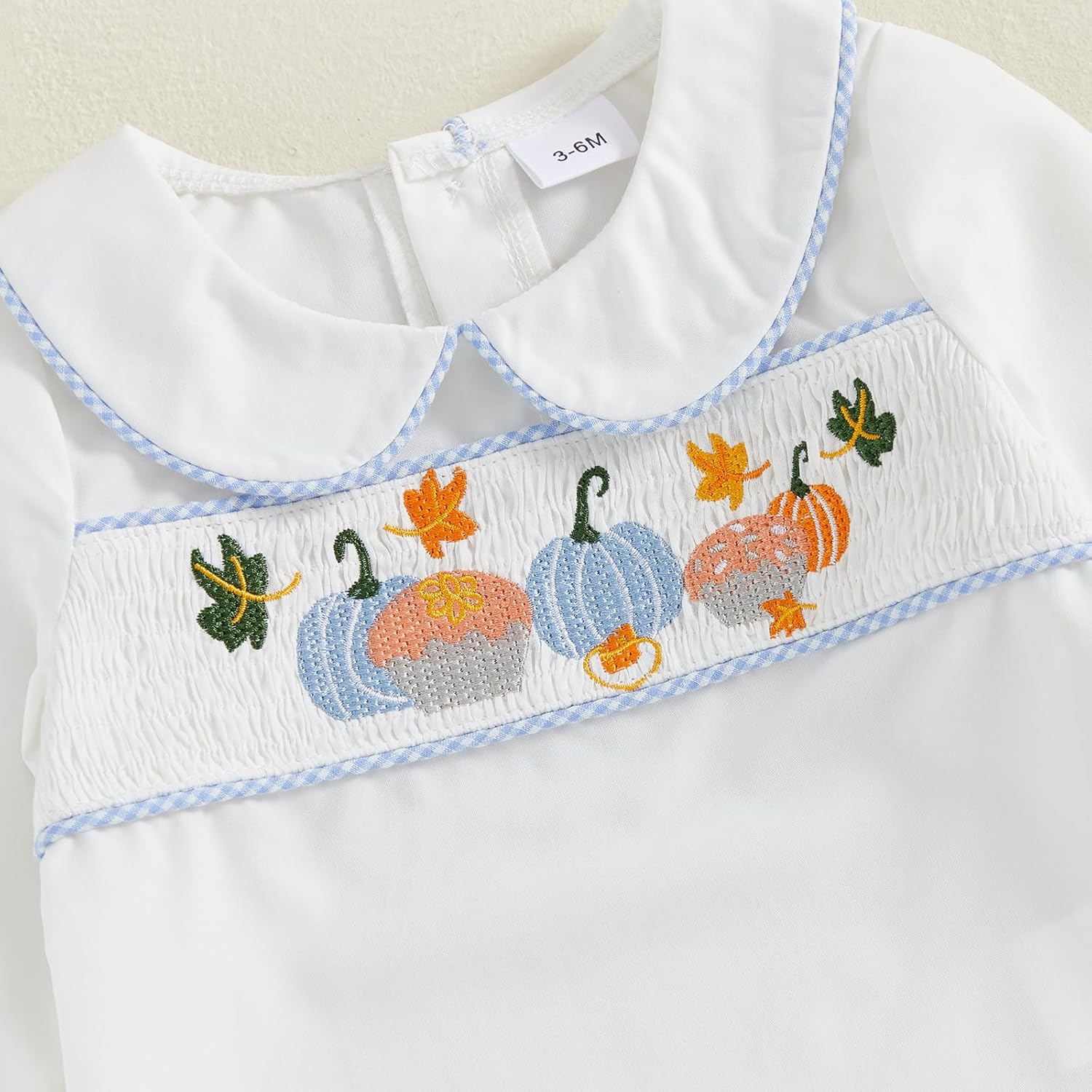 Toddler Baby Boy Thanksgiving Outfit Doll Collar Smocked Top Pants Set Infant Cake Pumpkin Fall Winter Clothes - Image 7