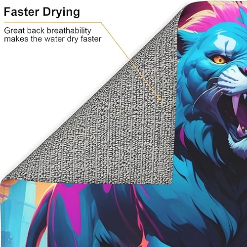Miniatura 5 de Synthwave Sabertooth Pattern Drying Mat for Kitchen  Made of sponge Water absorbent, With lanyard for hanging 18 x 16 in