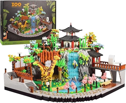Miniatura 5 de Juego de modelos de construcción de zoológico, 4800 piezas de juguetes de construcción de zoológico del desierto, juego de modelos de parque