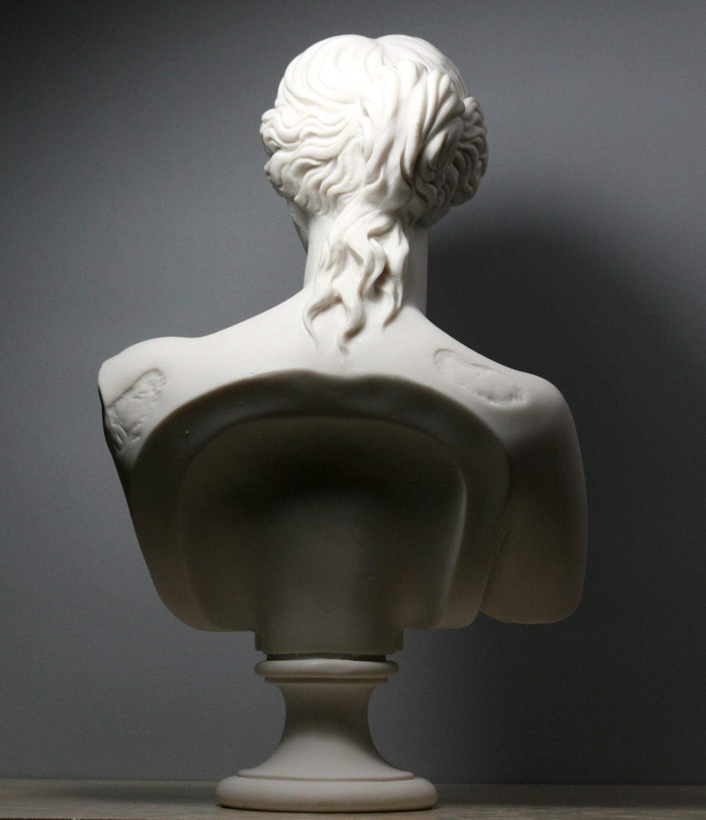 Aphrodite Göttin Venus de Milo Büste Kopf aus gegossenem Marmor, griechische Skulptur, Reinweiß, 53 cm