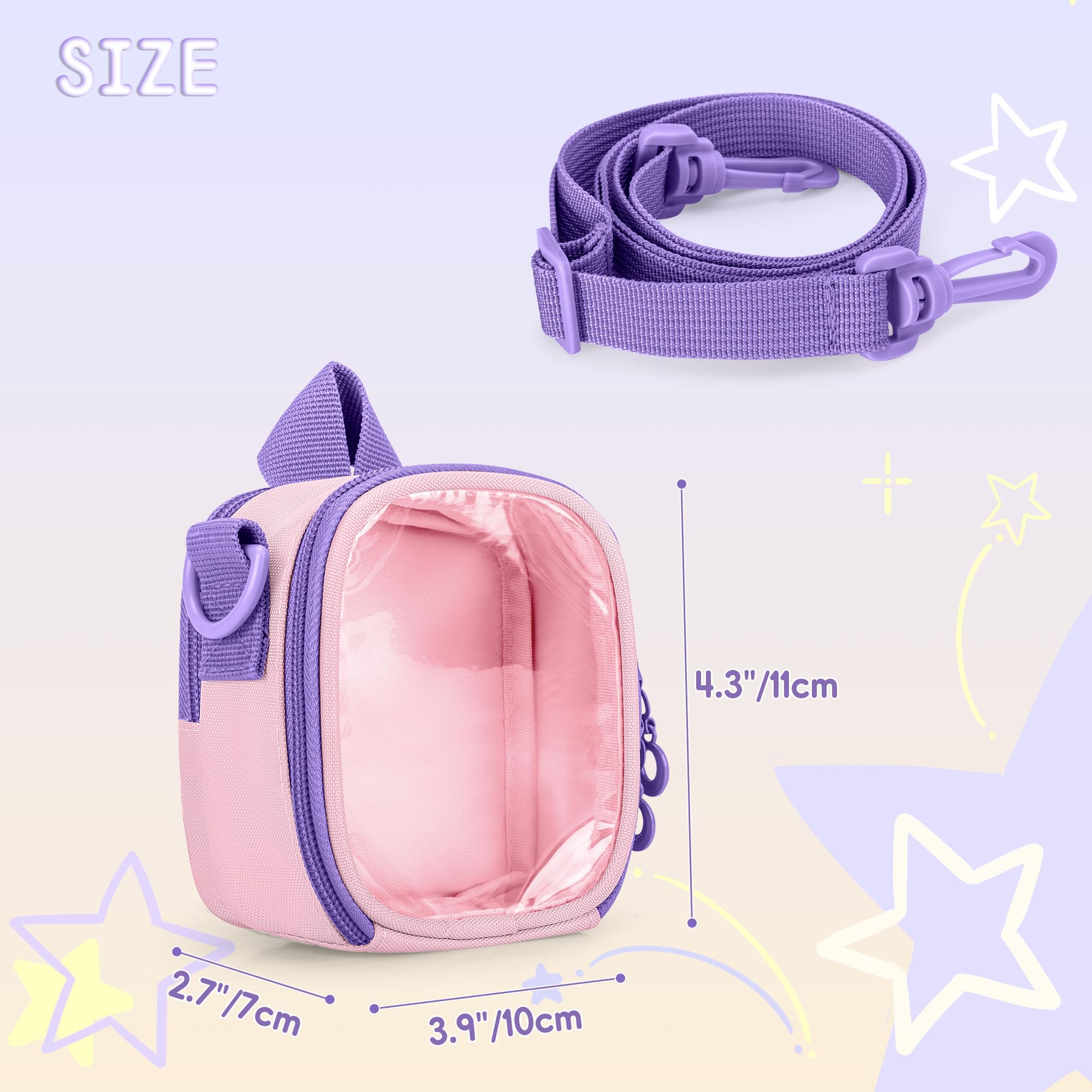 LoDrid Étui de Transport Compatible avec Yoto Mini (édition 2024), Sac de Rangement Portable pour Lecteur Audio avec bandoulière Amovible, Poche arrière pour Cartes ou Accessoires, Violet