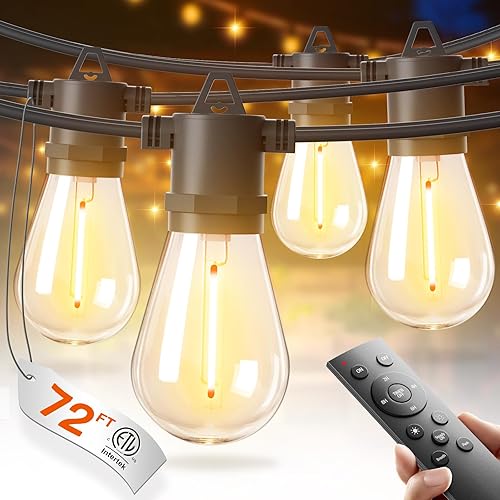 Miniatura 13 de addlon - Serie de luces LED para exteriores de 7.6 m con focos Edison irrompibles, cadena resistente a la intemperie y de grado comercial, luces