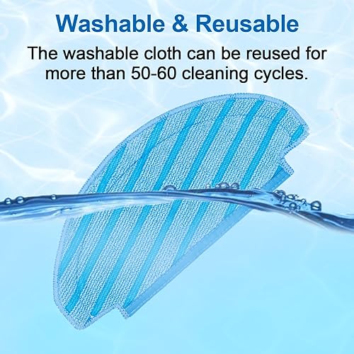 Miniatura 7 de 6 almohadillas de tela lavables y 30 paños desechables de repuesto para Ecovacs Deebot Ozmo T8 AIVI T8 Max T8 T8 T8+ Series T9 N8, N8 Pro Plus N8