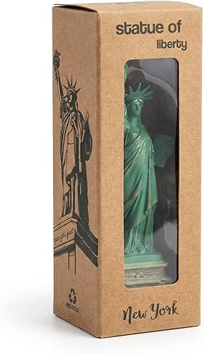 Vista 4 de Estatua de la Libertad réplica 6 pulgadas Base corta y tinte cobre, recuerdos de la estatua de la libertad, recuerdos de Nueva York
