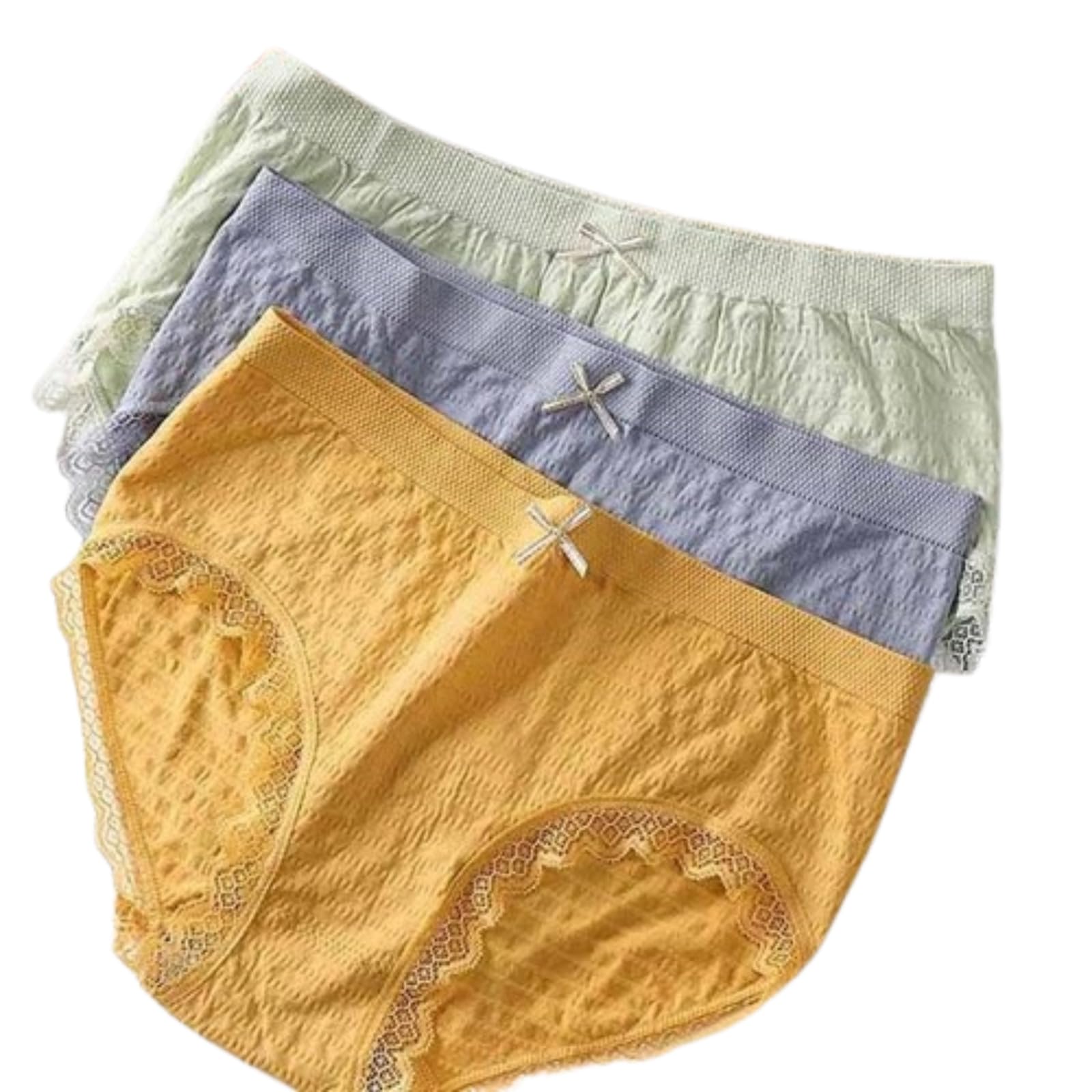Adina Comfort Seamless Mid Waist Cotton Panty for Women – Breathable, Antibacterial, Soft Innerwear – Combo Pack 3, High Waist, Full Coverage, Stylish Lingerie Set, Multicolor-image-42
