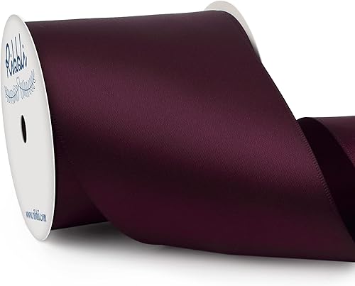 Miniatura 5 de Ribbli Cinta de satén azul cobalto de 4 pulgadas de ancho, cinta azul oscuro para silla de boda, banda de gran apertura, lazos grandes, envoltura de