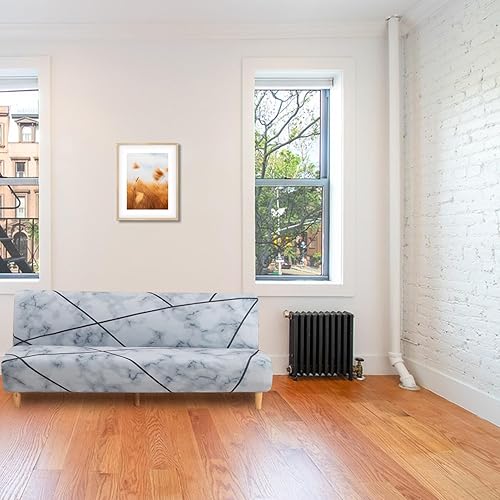 Miniatura 7 de Funda elástica para sofá, sin brazos, cobertura completa, protector elástico para sofá con patrones impresos únicos, lavable, protector de muebles