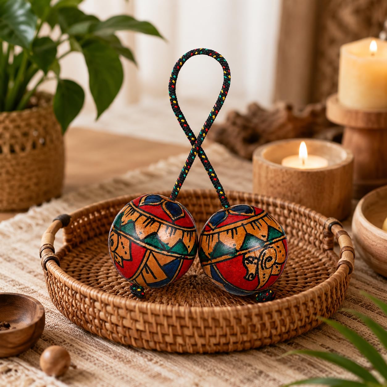 Garneck Asalato Strumento in Legno - Kashaka Ritmico Africano per Adulti e Bambini - Shaker a Mano per Amanti della Musica e Principianti, Ideale per Scuotere e