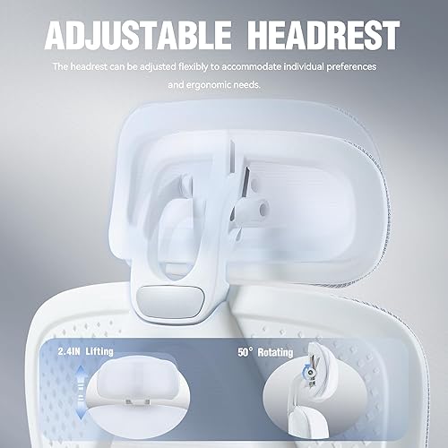 Miniatura 3 de Dowinx Silla de oficina ergonómica, silla de computadora de malla transpirable con cojín de resorte de bolsillo, cómoda silla de escritorio