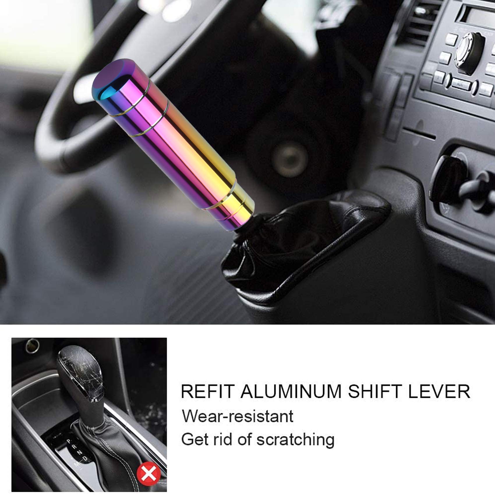 AUTENS Aluminum Weighted Shift knobs, 5.1'' Long Stick Universal Gear