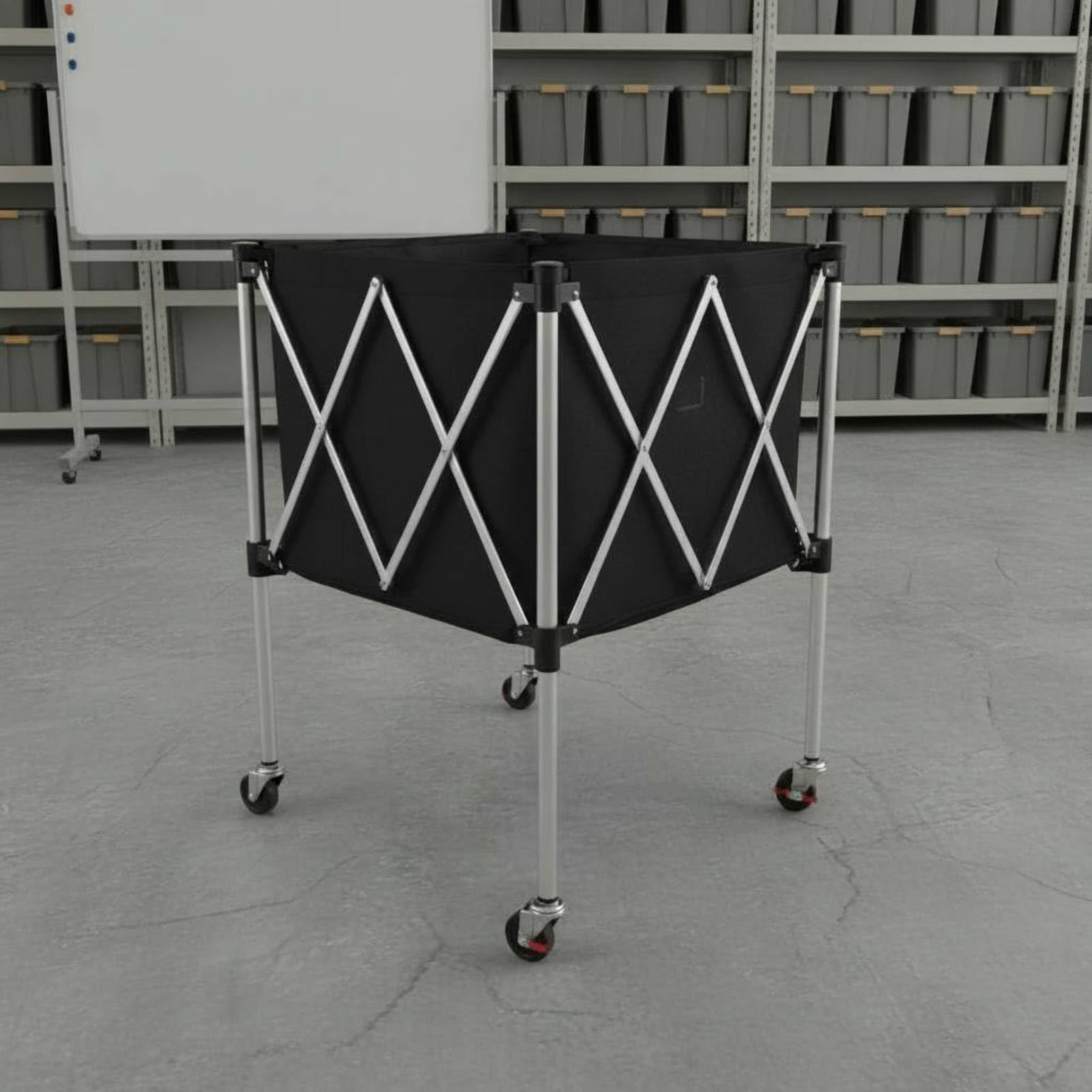 perfeclan Carro Deportivo Plegable Carro Portabalones Organizador Carro de Balones Carrito de Entrenamiento con Estructura Estable y Bolsa Amplia Adecuado para