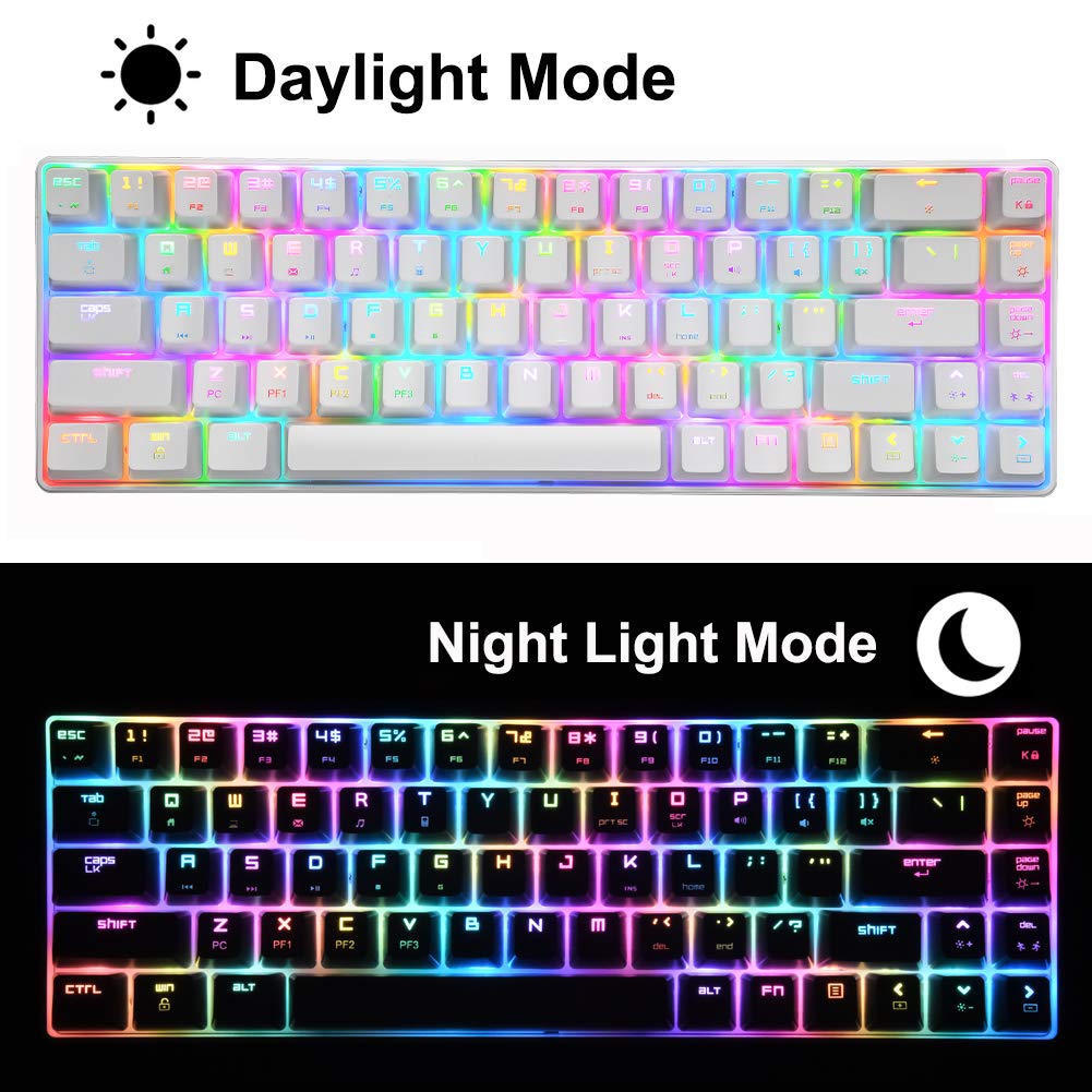 RGB Gaming Toetsenbord En Muis Set, 68 Toetsen Blue Switches 60 Mini Mechanisch Keyboard 6400dpi Honingraat Lichtgewicht Optische Mouse Usb Bedraad Compatibel Met Windows Mac Ps4 Xbox Blauw