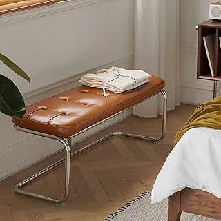 [OceanMap] ダイニングベンチ ベンチ 45*40*80cm ベンチチェア ベンチソファ 長椅子 椅子 いす イス ブラウン チェア チェアー 2人掛け 金属製 スチール 安定して揺れない 北欧 ビンテージ 食事 食卓 部屋 ベッドルーム 来客 エントランス