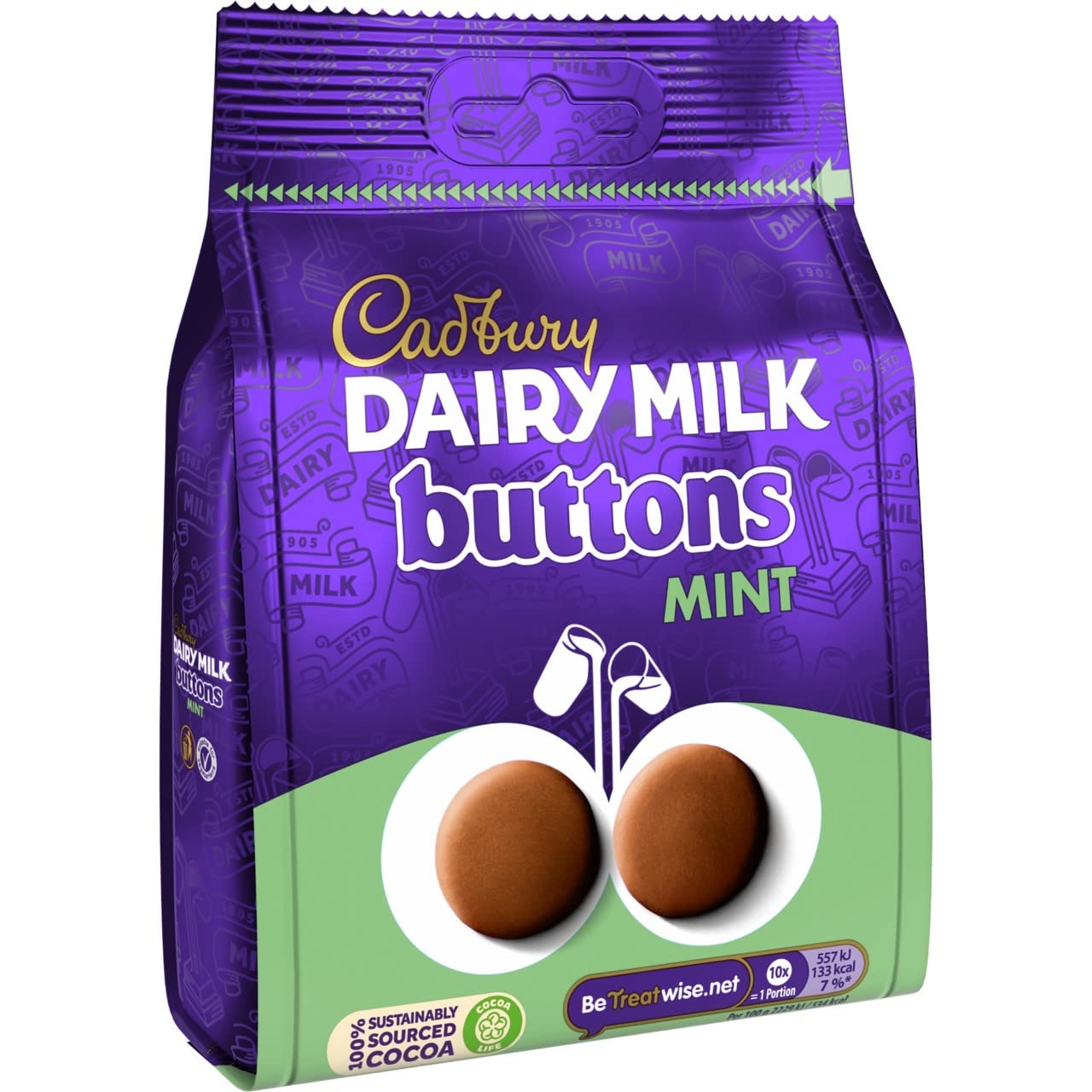 Cadbury Dairy Milk Giant Mint Chocolate Buttons 110g
