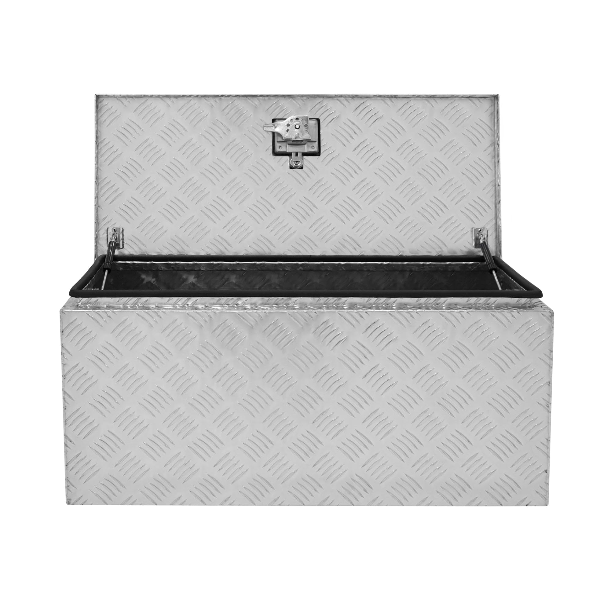 Caisse à Outils de Transport en Aluminium 102L, Damier Métal Résistant, Fond & joints doublés renforcés en caoutchouc, Malle Coffre Solide pour Camion Van, 810 x 370 x 350mm [Verrou & 2 clés INCLUS]