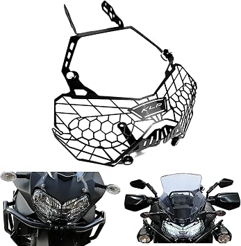 KLR650 Front Headlight Guard Cover Compatible With KLR 650 Adventure 2021 2022 2023 2024 2025 Motorcycle Front Protector Black