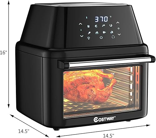 Miniatura 7 de COSTWAY 8-in-1 Air Fryer Toaster Oven Multifunctional Programmable 19QT Cooking Oven with 10 Accessories Rotisserie 8 Pre-set Recipe LED Digital