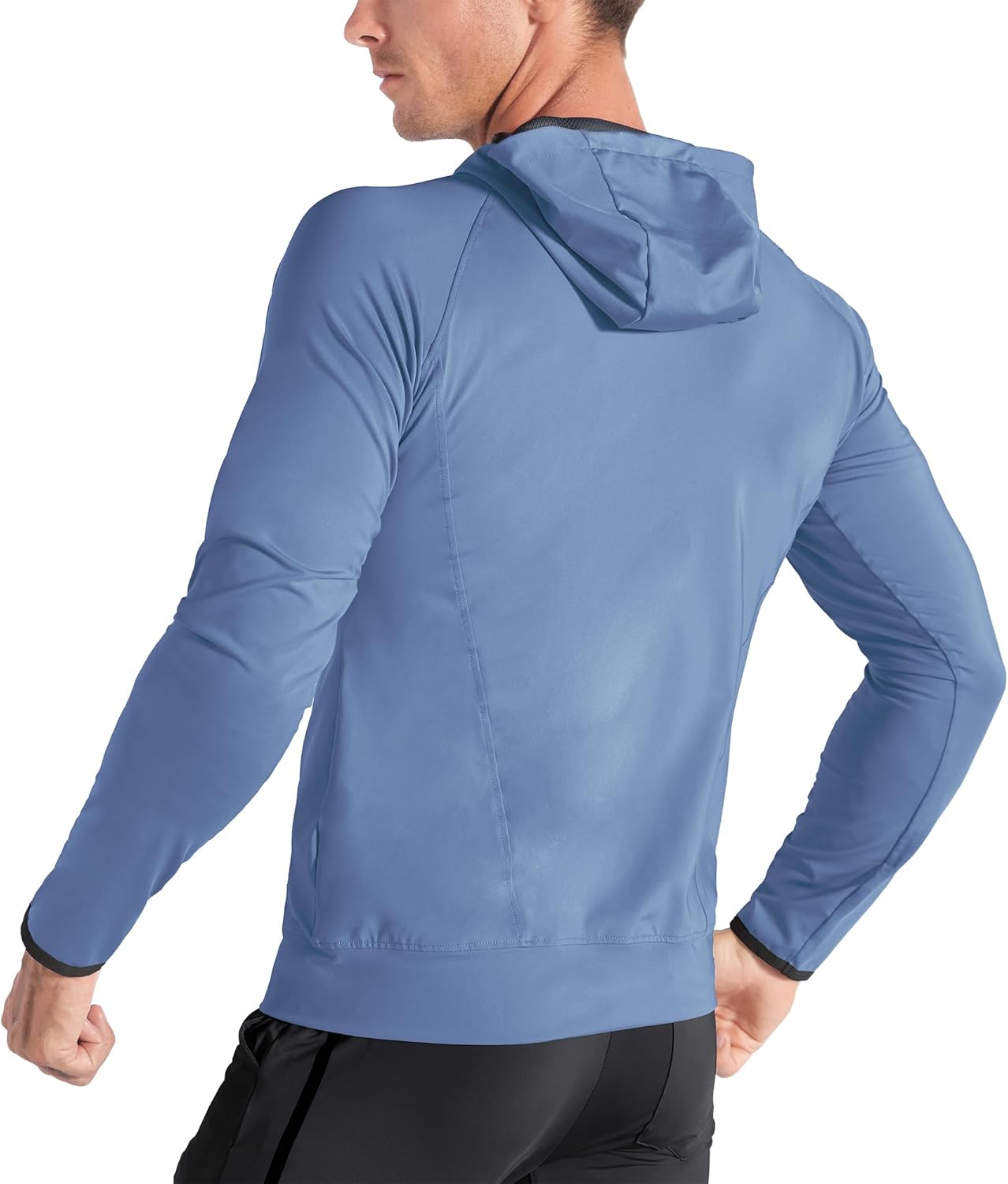 BROKIG Mens WindBreak Lightweight Running Jackets with Zip Pocket, Workout Track Hoodie Athletic Gym Sweatshirts Men