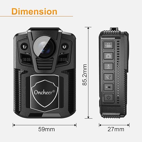 Miniatura 7 de 1080P Patrol Police - Cámara infrarroja de visión nocturna con tarjeta SD 64G, clip de hombro y cintura, grabadora de audio Vedio Bodycam con