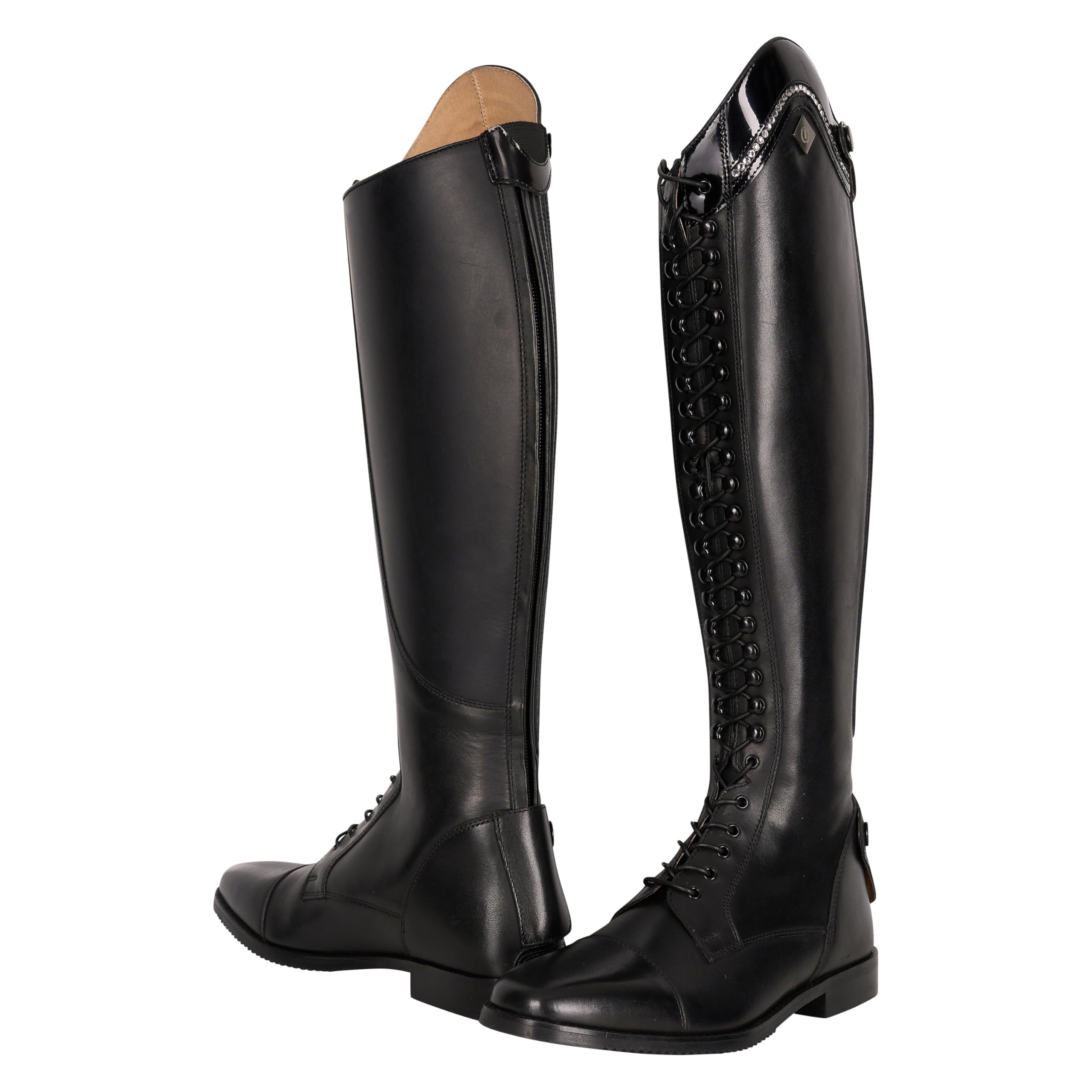 Imperial Riding Reitstiefel IRH Olania Dressage, Dressurstiefel aus Leder mit Schnürung und Reißverschluss, Kurz/Weit