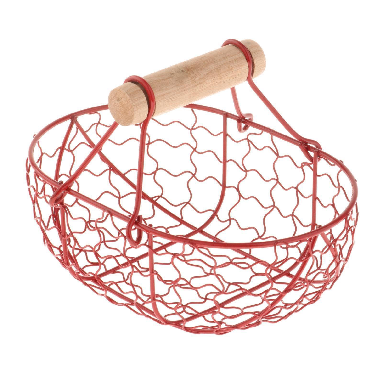 Zambuph Red Lovers Decorative Fruit Basket Durable Iron Mesh 18X12x12.5cm