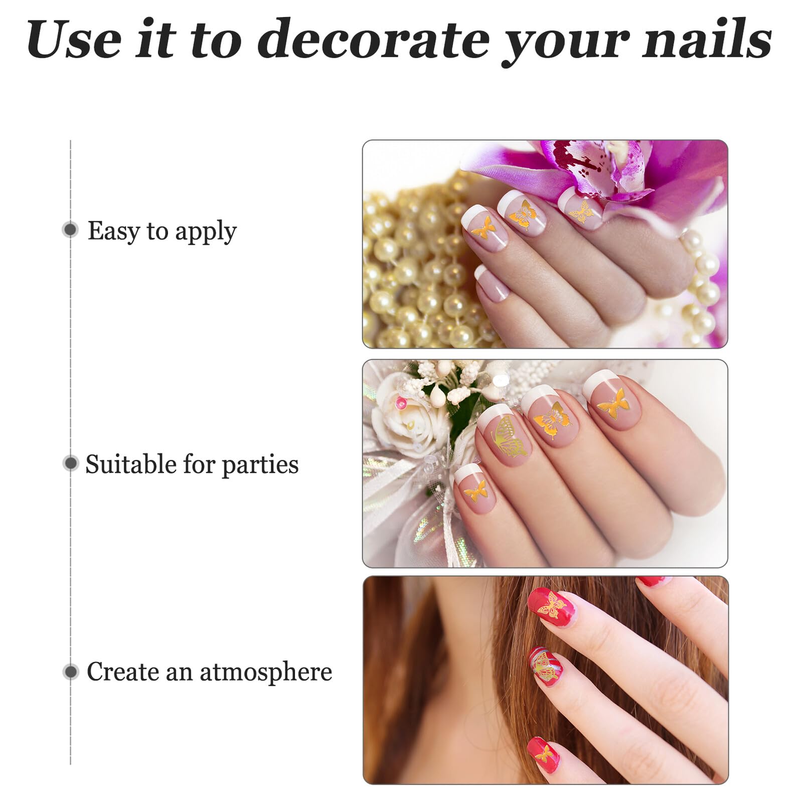 CALLARON 3 Set Decalcomanie Per Unghie Adesivi Per Nail Art Decorazioni Unghie Uniche E Colorate Per Manicure Te E Regali Per Amiche 8 Fogli*3