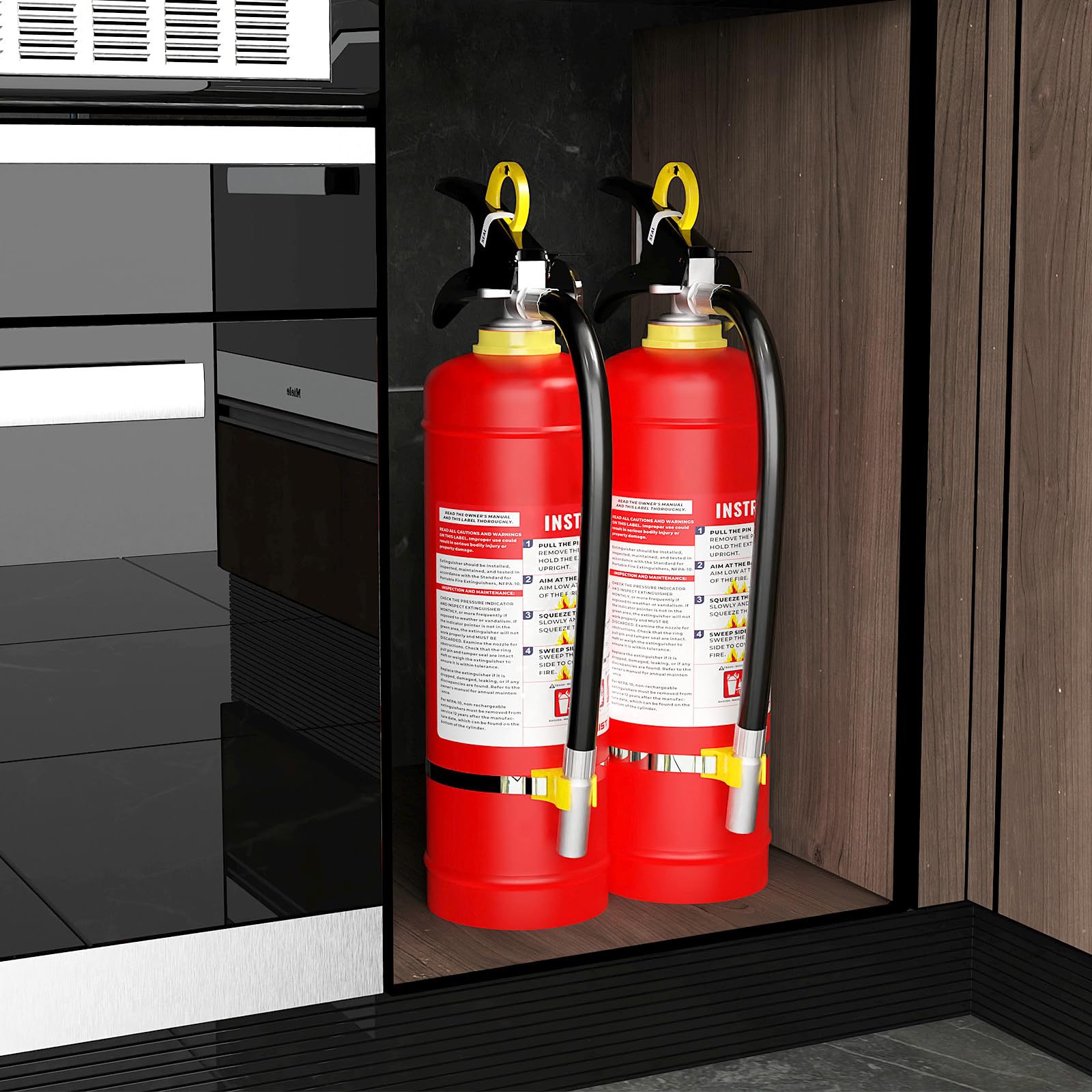 Ougist ABC Dry Powder Fire Extinguisher, 5 lb – 2-A:10-B：C Rated for Home, Office & Vehicle, Quick Release, Easy-Grip Handle, Ideal for Electrical & Grease Fires, Car Extinguisher, Model FF2KG