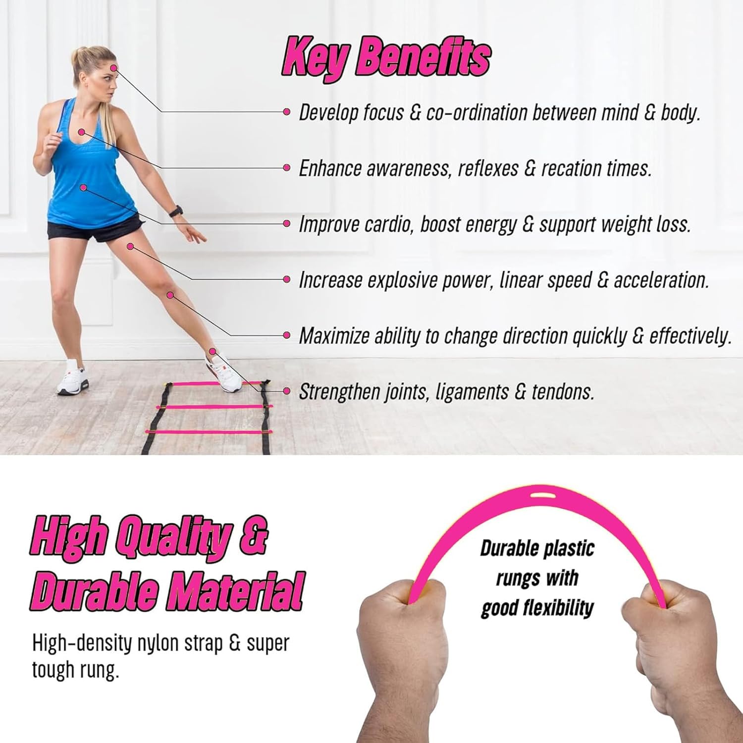 Yes4All Agility Ladder Speed Training Equipment Set - View #4