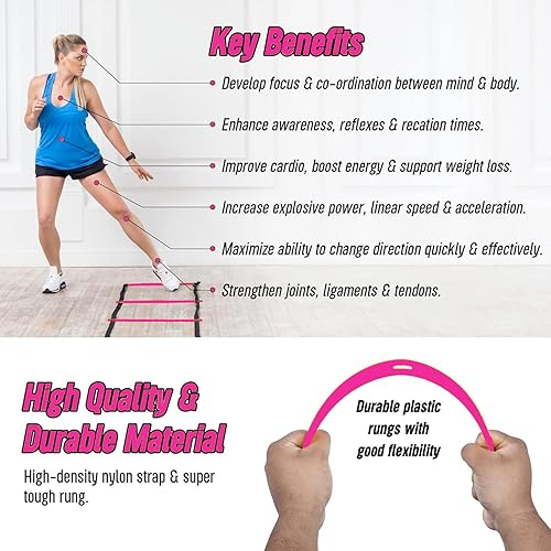 Miniatura 4 de 20ft Agility Ladder Agility Training Equipment, Speed Ladder, Football Ladder, Training Ladder, Soccer Ladder Workout, Football Training Kit, Soccer
